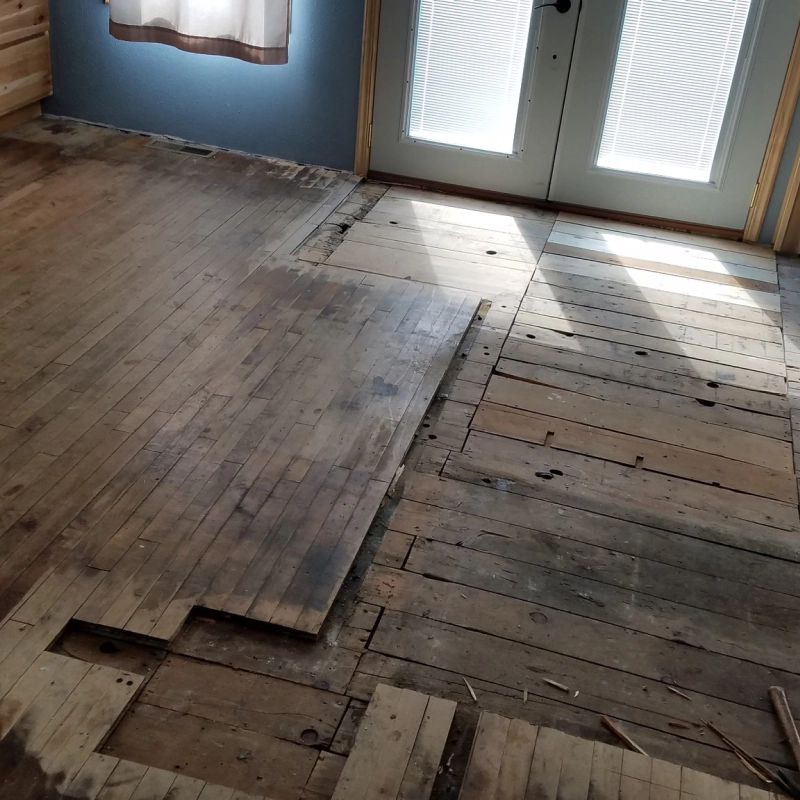 an old wood flooring set